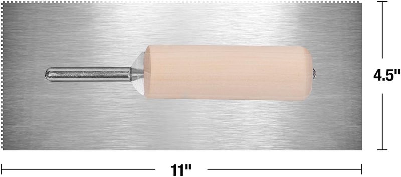 Capitol 115110 Professional Flooring Adhesive Trowel-1/16” x 1/16” x 1/16” Square-Notch, Silver/Light Wood - Image 5